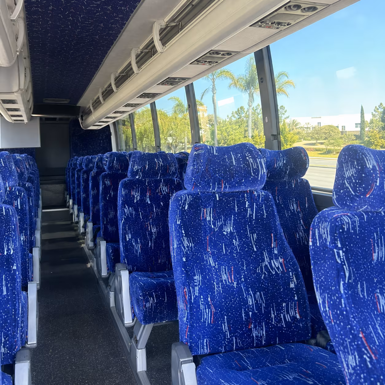 chico charter bus rental interior