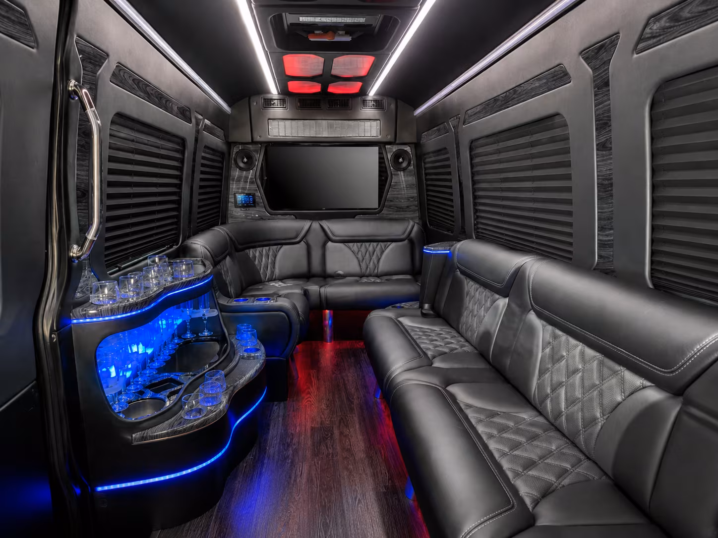 medford 15 passenger party bus interior