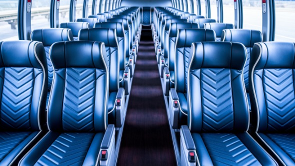 50 passenger charter bus inside medford